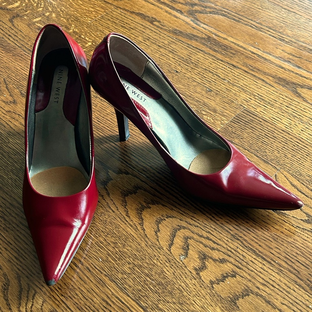 Nine West Red Leather Heels